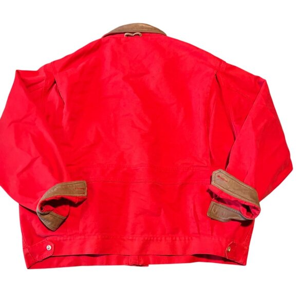 J. Peterman Co. Vintage Red Cotton Leather Trim  Barn Coat Work Wear Jacket XL - Picture 7 of 7